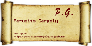 Perusits Gergely névjegykártya